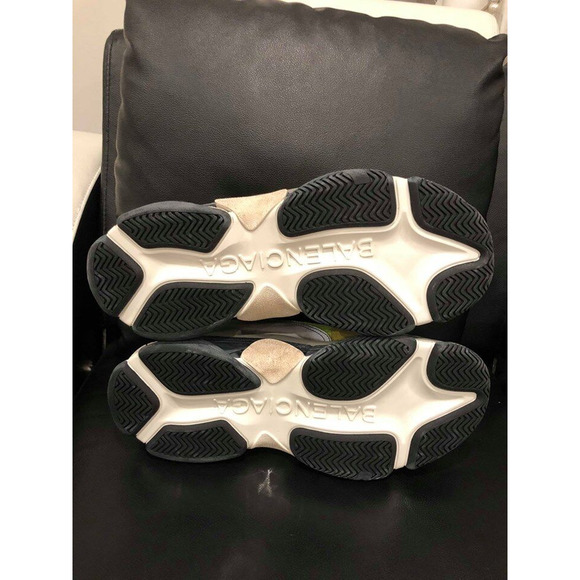 Balenciaga Triple S Sneaker Neon Yellow Grey Speed Flat Trainer 44 Mens US 11 - Picture 12 of 12